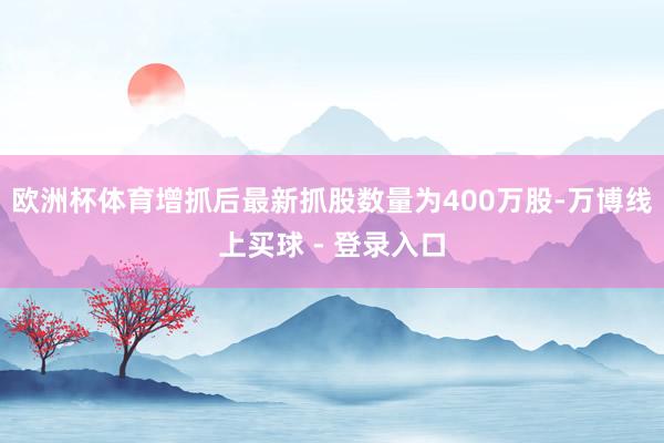 欧洲杯体育增抓后最新抓股数量为400万股-万博线上买球 - 登录入口